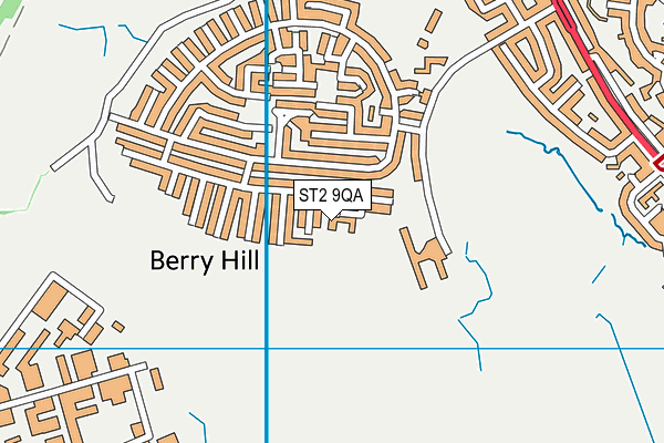 ST2 9QA map - OS VectorMap District (Ordnance Survey)