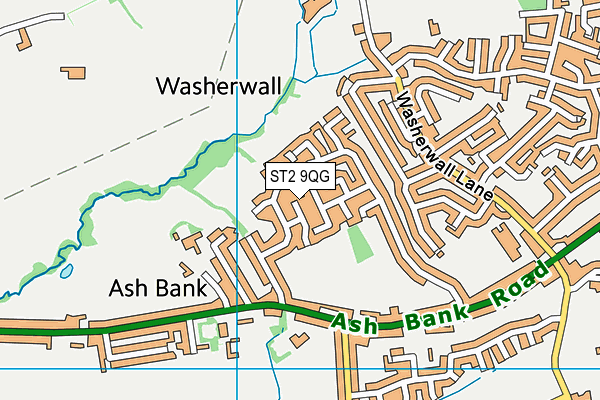 ST2 9QG map - OS VectorMap District (Ordnance Survey)