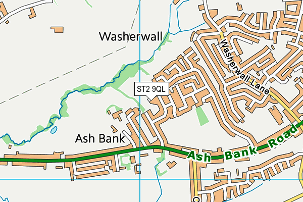 ST2 9QL map - OS VectorMap District (Ordnance Survey)