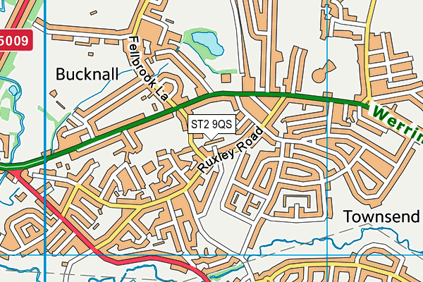 ST2 9QS map - OS VectorMap District (Ordnance Survey)