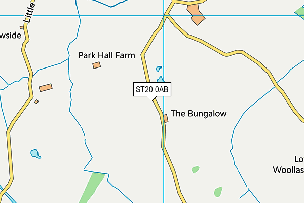 ST20 0AB map - OS VectorMap District (Ordnance Survey)