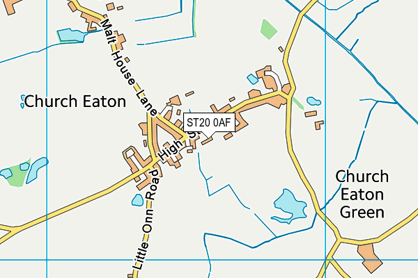 ST20 0AF map - OS VectorMap District (Ordnance Survey)