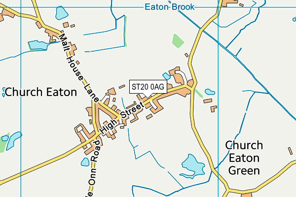 Church Eaton Tennis Club map (ST20 0AG) - OS VectorMap District (Ordnance Survey)