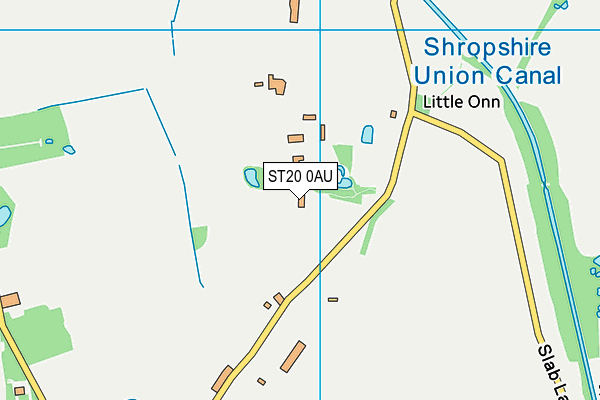 ST20 0AU map - OS VectorMap District (Ordnance Survey)