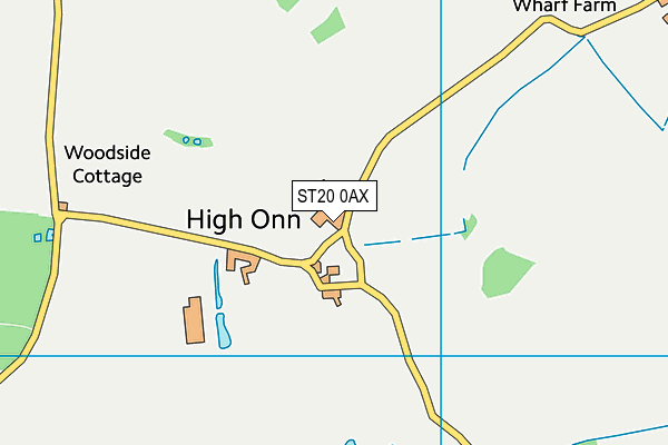 ST20 0AX map - OS VectorMap District (Ordnance Survey)