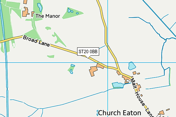 ST20 0BB map - OS VectorMap District (Ordnance Survey)