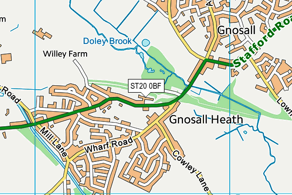 ST20 0BF map - OS VectorMap District (Ordnance Survey)