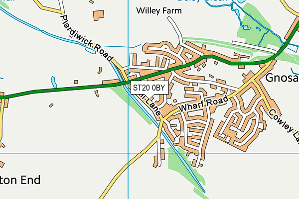 ST20 0BY map - OS VectorMap District (Ordnance Survey)