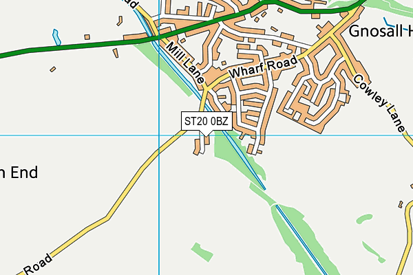 ST20 0BZ map - OS VectorMap District (Ordnance Survey)