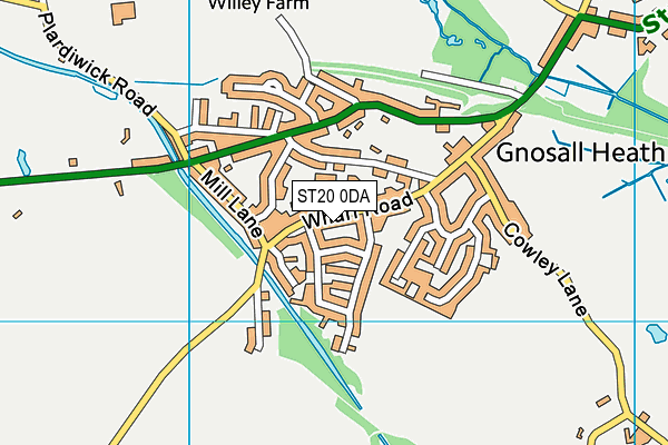 ST20 0DA map - OS VectorMap District (Ordnance Survey)