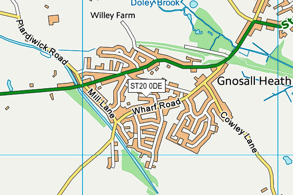 ST20 0DE map - OS VectorMap District (Ordnance Survey)