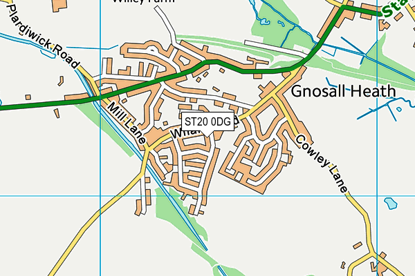 ST20 0DG map - OS VectorMap District (Ordnance Survey)