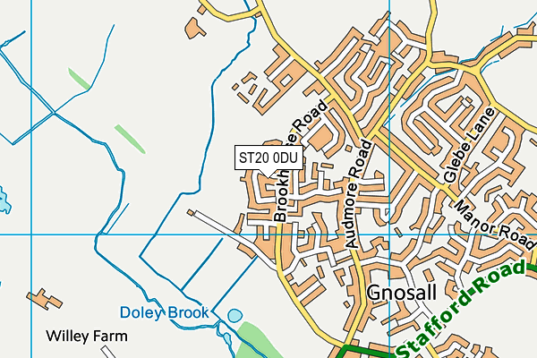 ST20 0DU map - OS VectorMap District (Ordnance Survey)