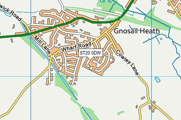 ST20 0DW map - OS VectorMap District (Ordnance Survey)