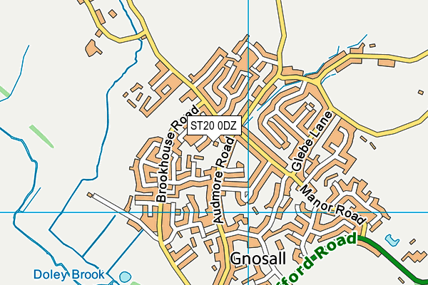 ST20 0DZ map - OS VectorMap District (Ordnance Survey)