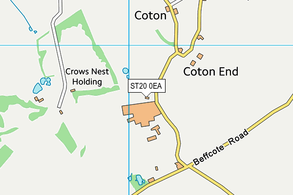 ST20 0EA map - OS VectorMap District (Ordnance Survey)