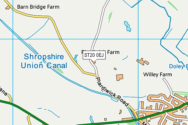 ST20 0EJ map - OS VectorMap District (Ordnance Survey)