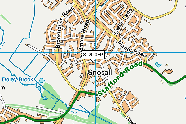 ST20 0EP map - OS VectorMap District (Ordnance Survey)