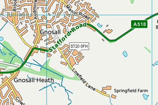 ST20 0FH map - OS VectorMap District (Ordnance Survey)