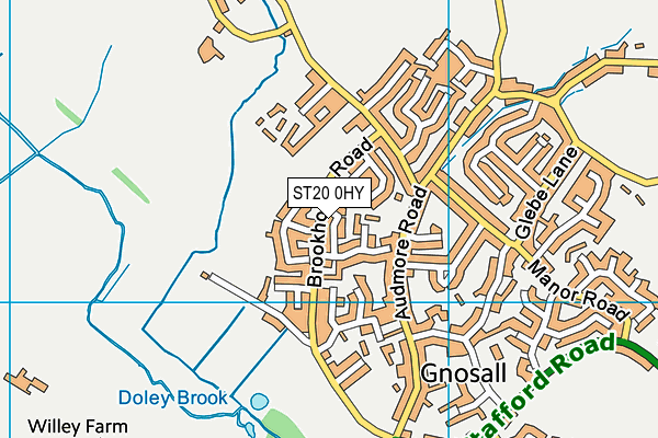ST20 0HY map - OS VectorMap District (Ordnance Survey)
