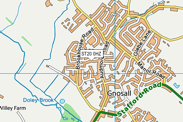 ST20 0HZ map - OS VectorMap District (Ordnance Survey)