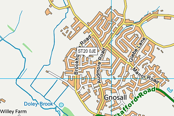 ST20 0JE map - OS VectorMap District (Ordnance Survey)