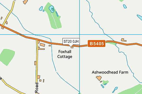 ST20 0JH map - OS VectorMap District (Ordnance Survey)