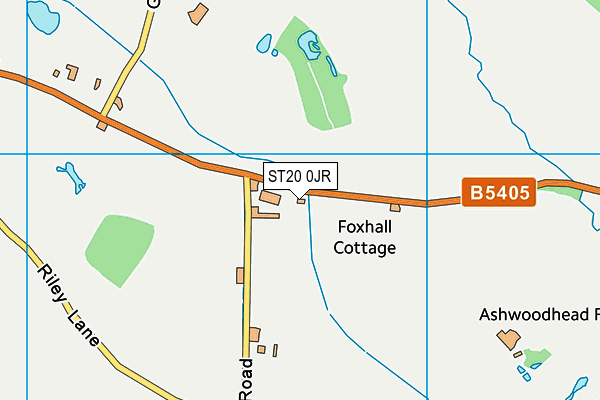 ST20 0JR map - OS VectorMap District (Ordnance Survey)