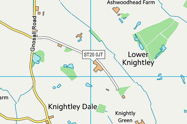 ST20 0JT map - OS VectorMap District (Ordnance Survey)