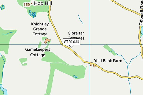 ST20 0JU map - OS VectorMap District (Ordnance Survey)