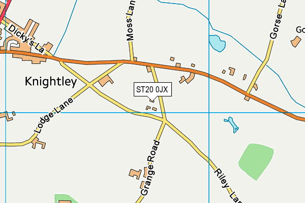 ST20 0JX map - OS VectorMap District (Ordnance Survey)