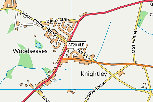 Woodseaves CE Primary Academy map (ST20 0LB) - OS VectorMap District (Ordnance Survey)