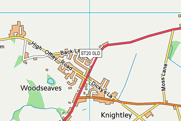 ST20 0LD map - OS VectorMap District (Ordnance Survey)