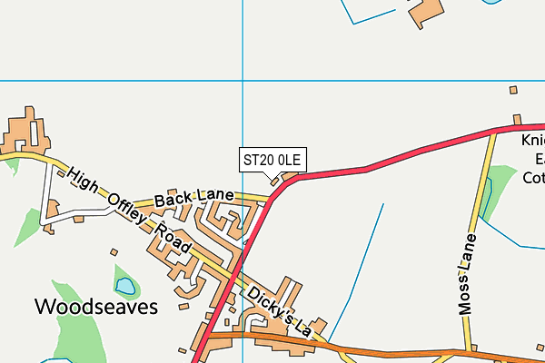 ST20 0LE map - OS VectorMap District (Ordnance Survey)