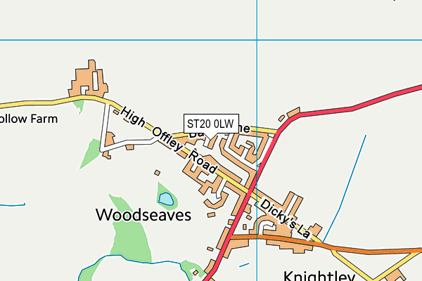 ST20 0LW map - OS VectorMap District (Ordnance Survey)