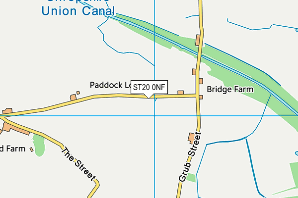 ST20 0NF map - OS VectorMap District (Ordnance Survey)