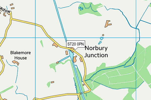 ST20 0PN map - OS VectorMap District (Ordnance Survey)