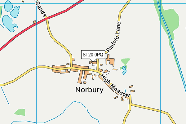 ST20 0PQ map - OS VectorMap District (Ordnance Survey)