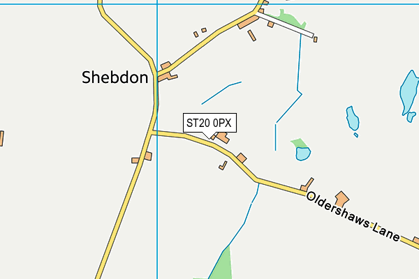 ST20 0PX map - OS VectorMap District (Ordnance Survey)