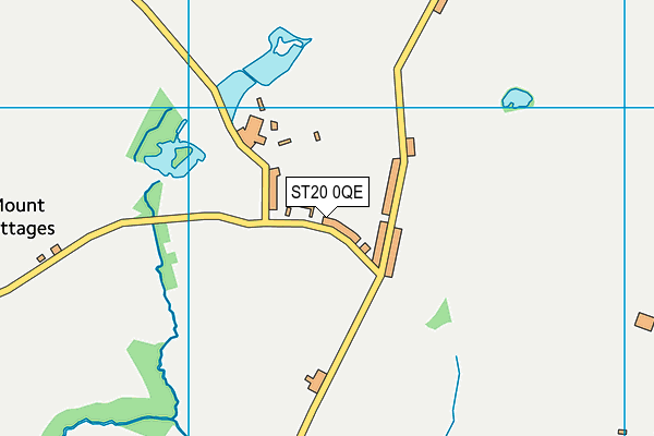 ST20 0QE map - OS VectorMap District (Ordnance Survey)