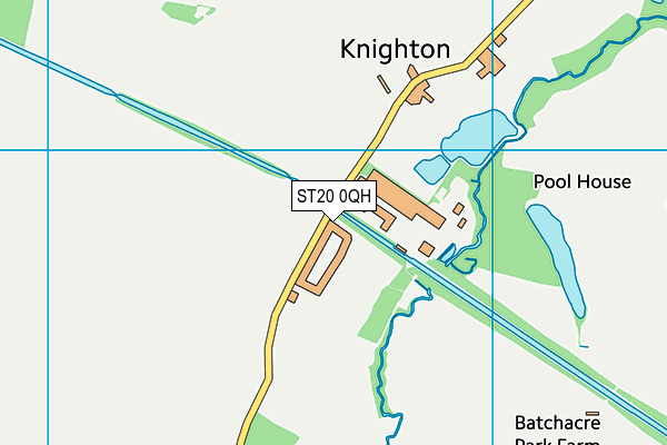 Knighton Family Social Club map (ST20 0QH) - OS VectorMap District (Ordnance Survey)