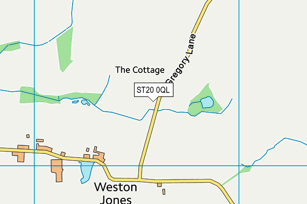 ST20 0QL map - OS VectorMap District (Ordnance Survey)