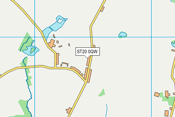ST20 0QW map - OS VectorMap District (Ordnance Survey)