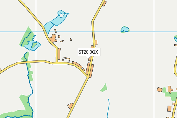 ST20 0QX map - OS VectorMap District (Ordnance Survey)