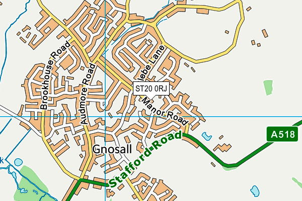 ST20 0RJ map - OS VectorMap District (Ordnance Survey)