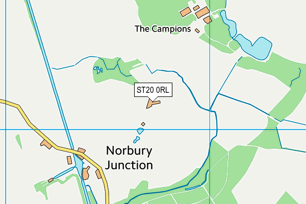 ST20 0RL map - OS VectorMap District (Ordnance Survey)