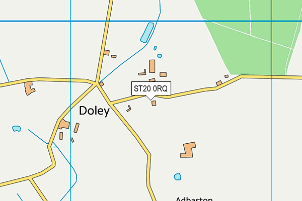 ST20 0RQ map - OS VectorMap District (Ordnance Survey)