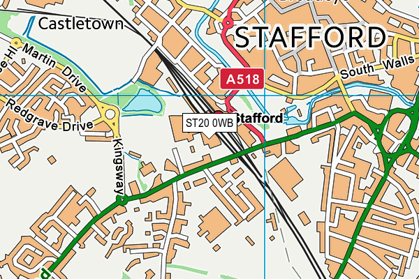 ST20 0WB map - OS VectorMap District (Ordnance Survey)