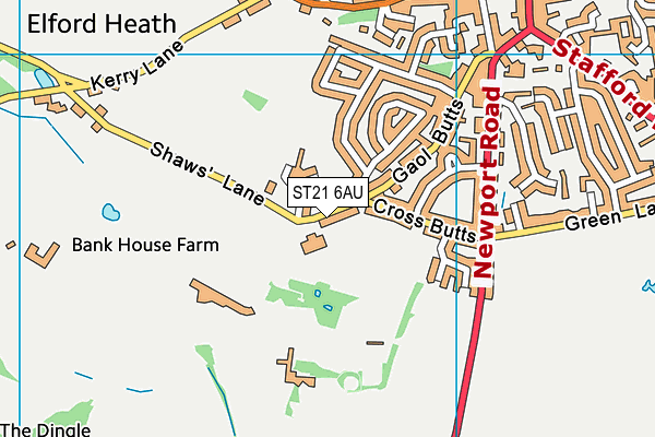 Bishop Lonsdale C Of E Vc Primary School map (ST21 6AU) - OS VectorMap District (Ordnance Survey)