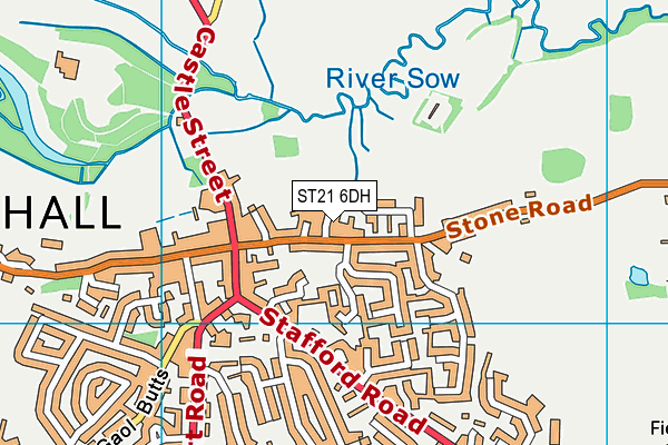 ST21 6DH map - OS VectorMap District (Ordnance Survey)